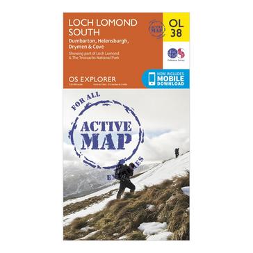 Orange Ordnance Survey Explorer Active Map OL38 Loch Lomond South Map With Digital Version