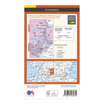 Orange Ordnance Survey Explorer Active OL46 The Trossachs Map With Digital Version