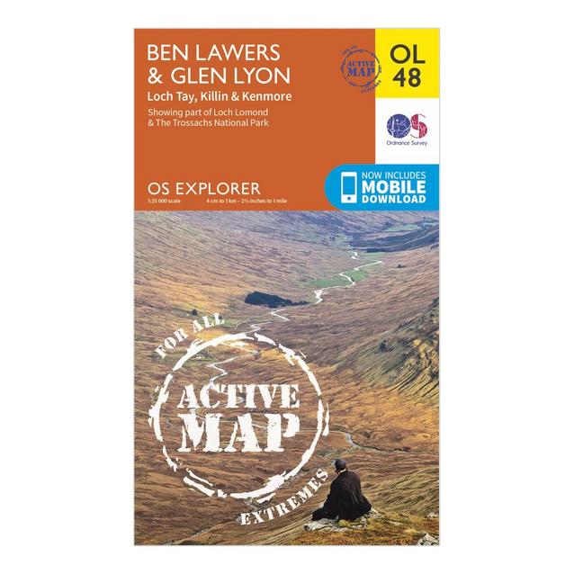 Orange Ordnance Survey Active Explorer OL 48 Ben Lawers & Glen Lyon Map image 1