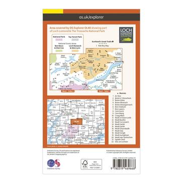 Orange Ordnance Survey Explorer Active OL48 Ben Lawers & Glen Lyon Map With Digital Version