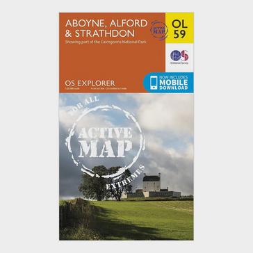 Orange Ordnance Survey Explorer OL 59 Active D Aboyne, Alford & Strathdon Map