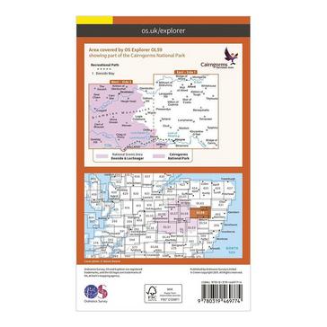 Orange Ordnance Survey Explorer Active OL59 Aboyne, Alford & Strathdon Map With Digital Version