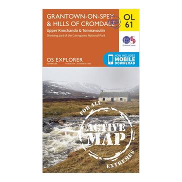 Orange Ordnance Survey Explorer OL 61 Active D Grantown-on-Spey & Hills of Cromdale Map