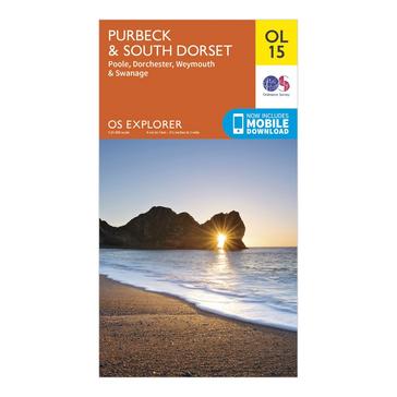 Orange Ordnance Survey Explorer OL 15 Purbeck and South Dorset