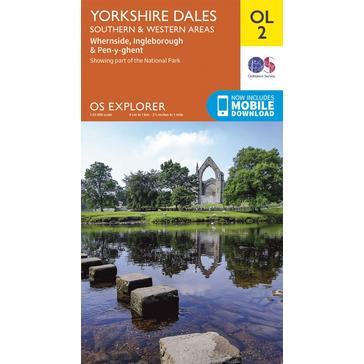 Orange Ordnance Survey Explorer OL2 Yorkshire Dales - Southern & Western Areas Map With Digital Version