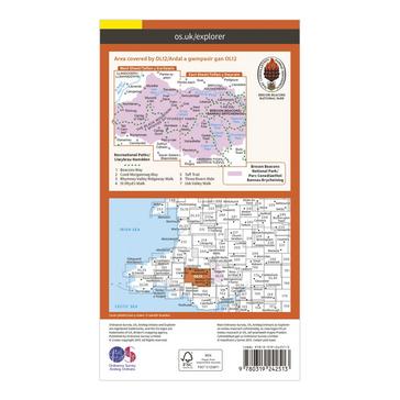 Orange Ordnance Survey Explorer OL12 Brecon Beacons National Park - Western & Central Areas Map With Digital Version