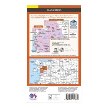 Orange Ordnance Survey Explorer OL 18 Harlech, Porthmadog & Bala Map