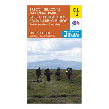 Orange Ordnance Survey Explorer OL 13 Brecon Beacons National Park - Eastern Area Map