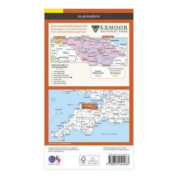 N/A Ordnance Survey Explorer OL 9 Exmoor Map