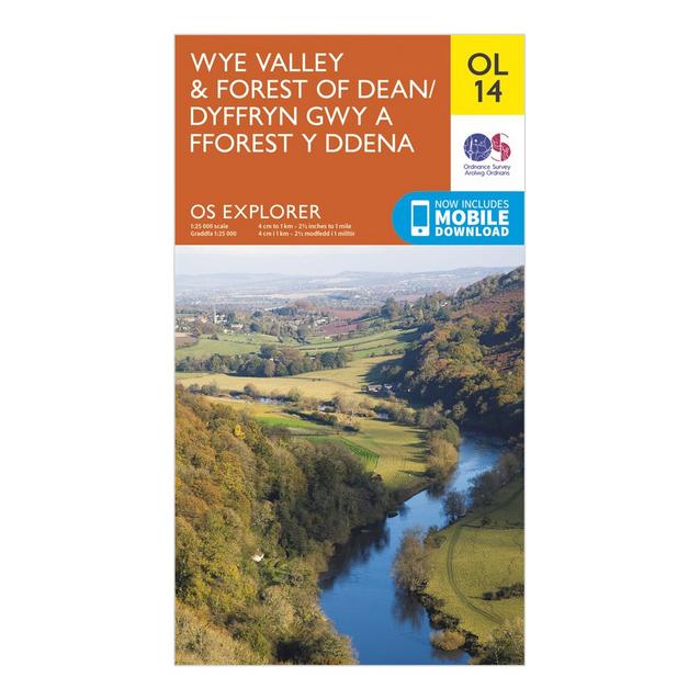 Orange Ordnance Survey Explorer OL14 Wye Valley & Forest of Dean Map With Digital Version image 1