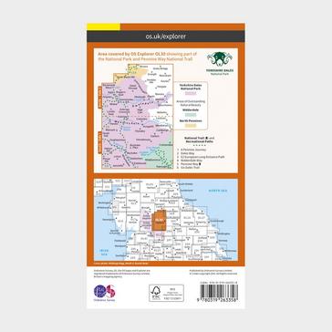 Orange Ordnance Survey Explorer OL30 Yorkshire Dales - Northern & Central Areas Map With Digital Version