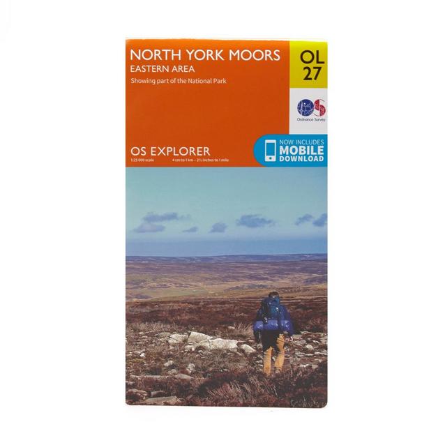 Orange Ordnance Survey Explorer OL27 North York Moors - Eastern Area Map With Digital Version image 1