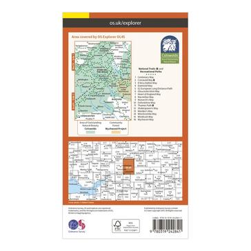 Orange Ordnance Survey Explorer OL45 The Cotswold Map With Digital Version