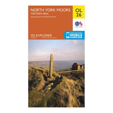 Orange Ordnance Survey Explorer OL26 North York Moors - Western Area Map With Digital Version