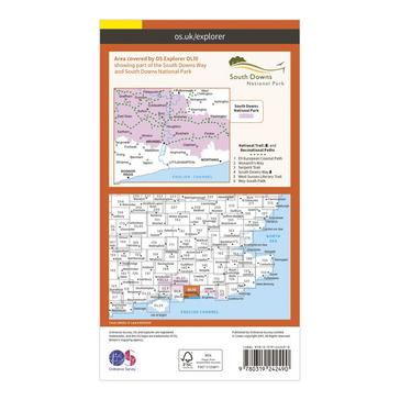 Orange Ordnance Survey Explorer OL10 Arundel & Pulborough Map With Digital Version