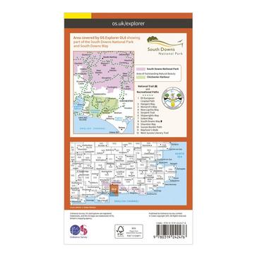 Orange Ordnance Survey Explorer OL8 Chichester, South Harting & Selsey Map With Digital Version