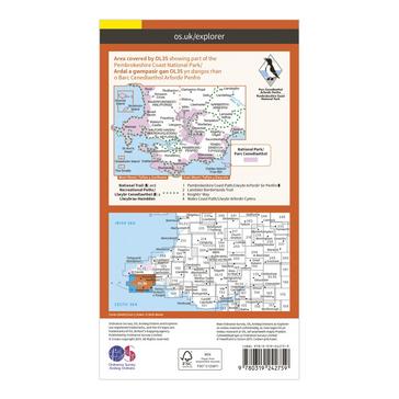 Orange Ordnance Survey Explorer OL36 South Pembrokeshire Map With Digital Version