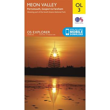 Orange Ordnance Survey Explorer OL3 Meon Valley, Portsmouth, Gosport and Fareham Map With Digital Version