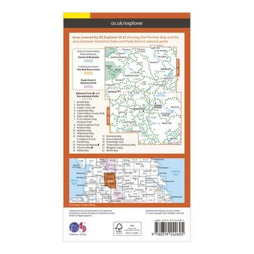 N/A Ordnance Survey Explorer OL 21 South Pennines Map