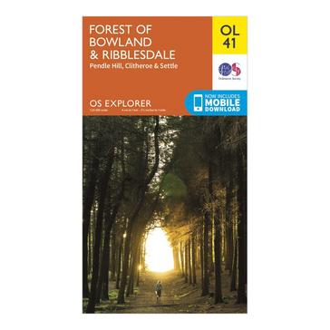 Orange Ordnance Survey Explorer OL41 Forest of Bowland & Ribblesdale Map With Digital Version