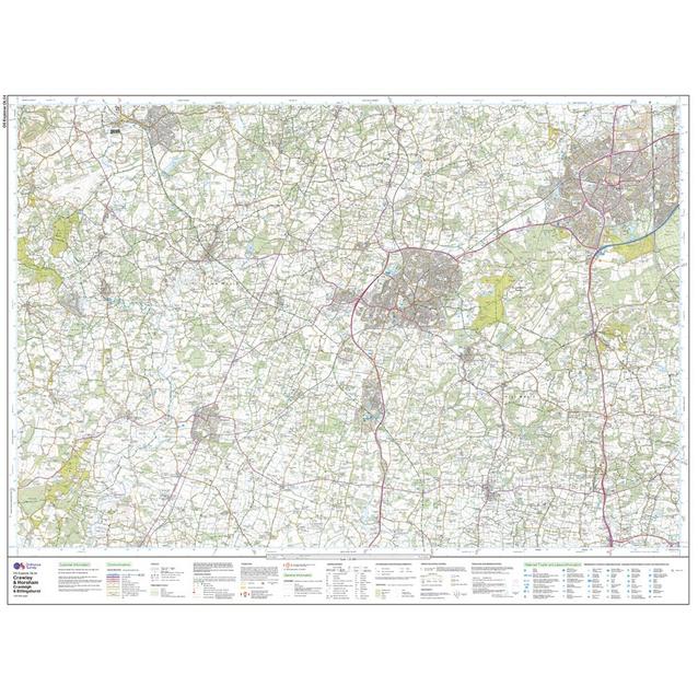 Ordnance Survey Explorer OL34 Crawley & Horsham Map With Digital Version 