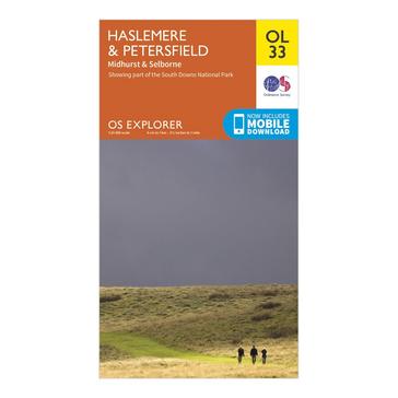 Orange Ordnance Survey Explorer OL 33 Haslemere & Petersfield Map