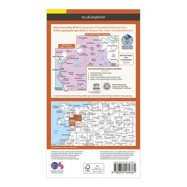 Orange Ordnance Survey Explorer Active OL18  Harlech, Porthmadog & Bala Map With Digital Version