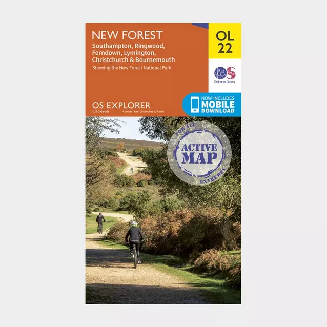 Ordnance Survey Explorer Active OL22 New Forest Map With Digital