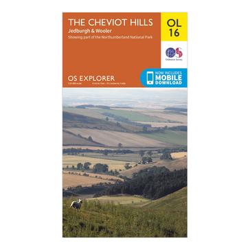 Orange Ordnance Survey Explorer OL16 The Cheviot Hills Map With Digital Version
