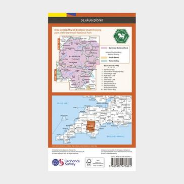 Orange Ordnance Survey Explorer Active OL28 Dartmoor Map With Digital Version