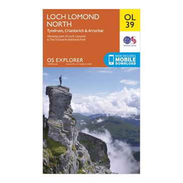 Orange Ordnance Survey Explorer OL39 Loch Lomond North Map With Digital Version