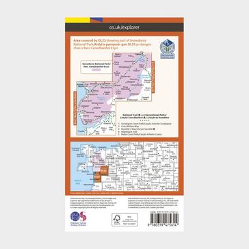 Orange Ordnance Survey Explorer Active OL23 Cadair Idris & Llyn Tegid Map With Digital Version