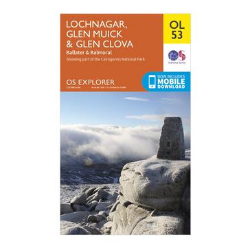 Orange Ordnance Survey Explorer OL53 Lochnagar, Glen Muick & Glen Clova Map With Digital Version