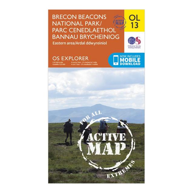 Orange Ordnance Survey Explorer Active Brecon Beacons National Park - Eastern Area Map With Digital Version image 1