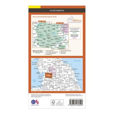 Orange Ordnance Survey Explorer Active OL41 Forest of Bowland & Ribblesdale Map With Digital Version