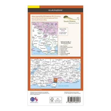 Orange Ordnance Survey Explorer Active OL3 Meon Valley, Portsmouth, Gosport & Fareham Map With Digital Version