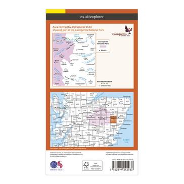 Orange Ordnance Survey Explorer OL54 Glen Esk & Glen Tanar Map With Digital Version