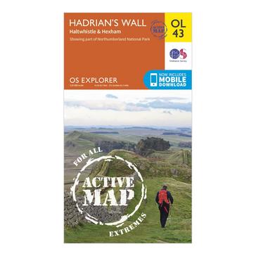 N/A Ordnance Survey Explorer Active OL 43 Hadrian's Wall Map