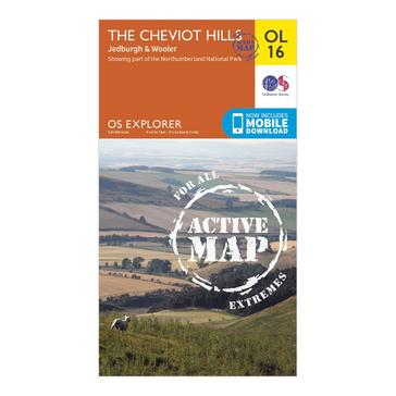 N/A Ordnance Survey Explorer Active OL16 The Cheviot Hills Map With Digital Version