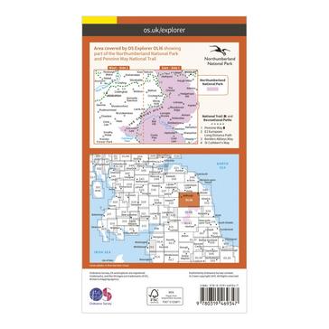 N/A Ordnance Survey Explorer Active OL16 The Cheviot Hills Map With Digital Version