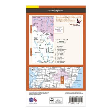 Orange Ordnance Survey Explorer OL52 Glen Shee & Braemar Map With Digital Version