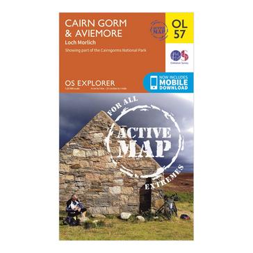 Orange Ordnance Survey Explorer Active OL57 Cairn Gorm & Aviemore Map With Digital Version