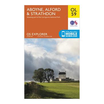 Orange Ordnance Survey Explorer OL59 Aboyne, Alford & Strathdon Map With Digital Version