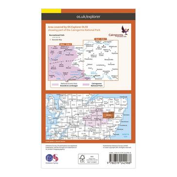 Orange Ordnance Survey Explorer OL 59 Aboyne, Alford & Strathdon Map