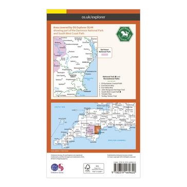 Orange Ordnance Survey Explorer Active OL44 Torquay & Dawlish Map With Digital Version