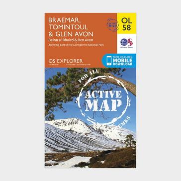 N/A Ordnance Survey Explorer Active OL 58 Braemar, Tomintoul & Glen Avon Map
