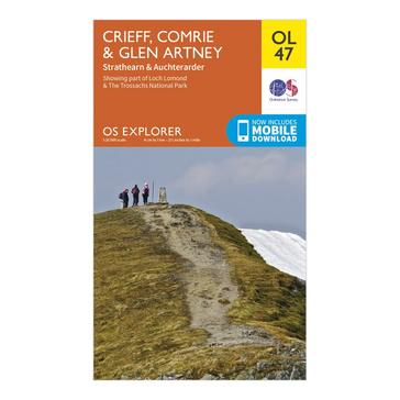 Orange Ordnance Survey Explorer OL 47 Crieff, Comrie & Glen Artney Map