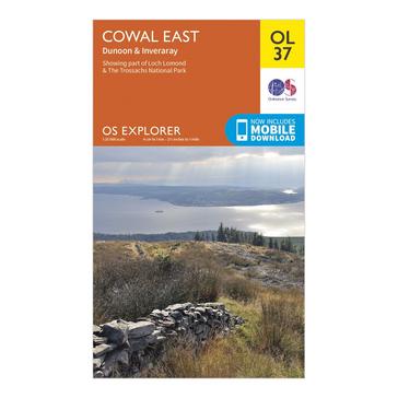 Orange Ordnance Survey Explorer OL 37 Cowal East Dunoon & Inveraray Map