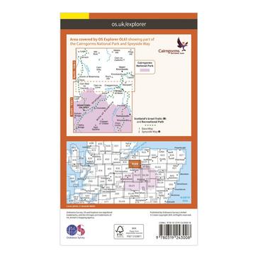 Orange Ordnance Survey Explorer OL 61 Grantown-on-Spey & Hills of Cromdale Map