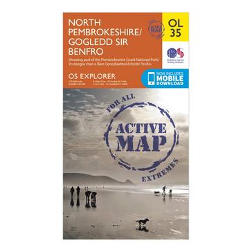 Orange Ordnance Survey Explorer Active OL35 North Pembrokeshire Map With Digital Version